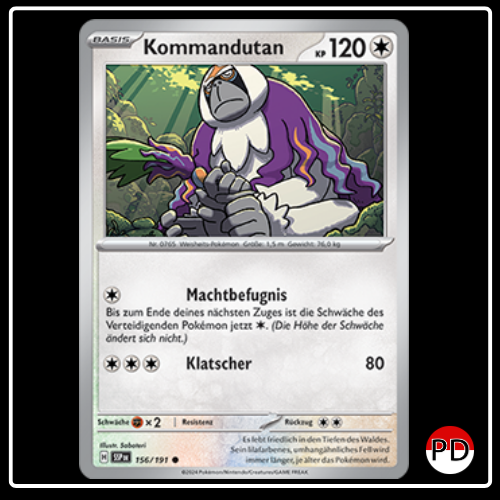 Kommandutan 156/191 Pokemon Stürmische Funken