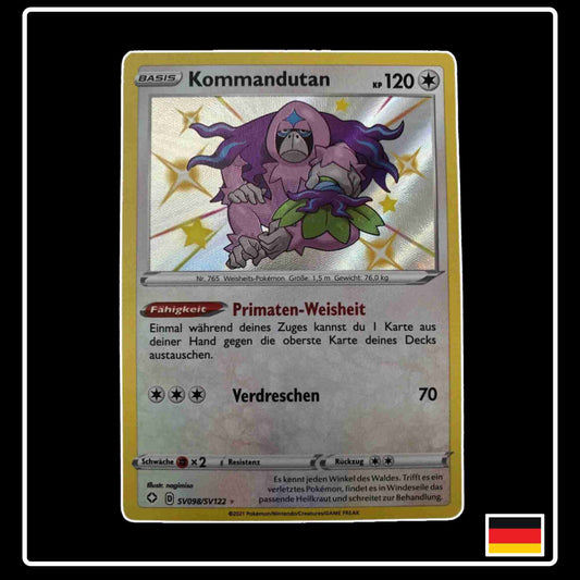 Pokemon Karte Kommandutan Shiny SV098/SV122 aus dem Schwert & Schild Set Glänzendes Schicksal