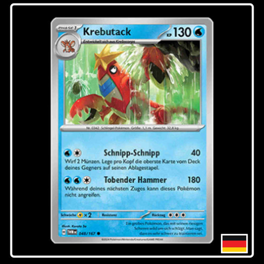 Krebutack Pokemon Karte 048/167 aus dem Set Maskerade im Zwielicht