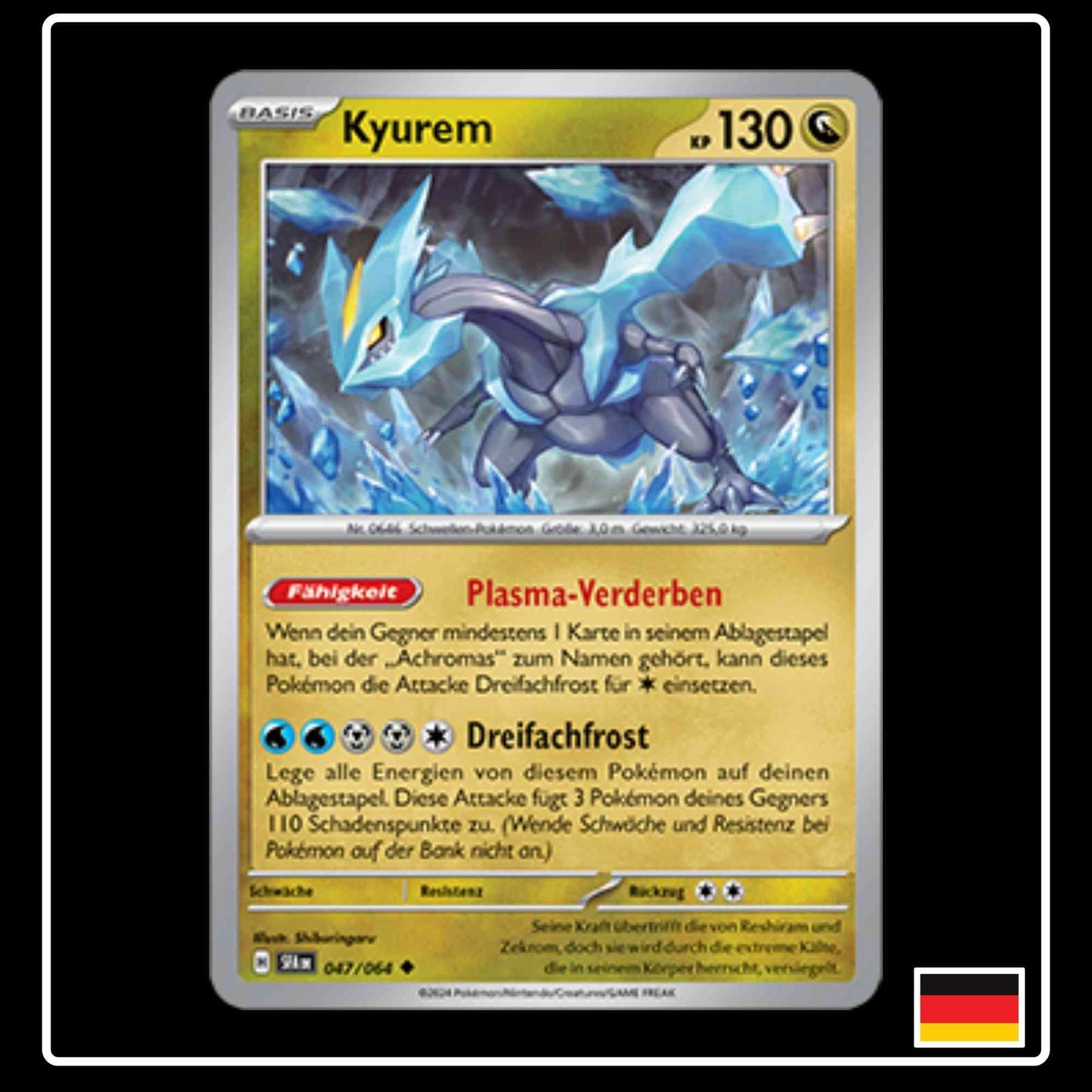 Kyurem 047/064 Pokemon Karte aus Karmesin und Purpur Nebel der Sagen