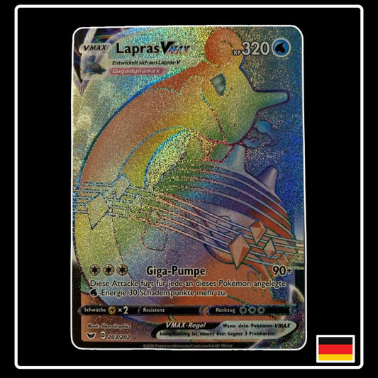 Lapras VMAX Rainbow 203/202 Pokemon Schwert & Schild