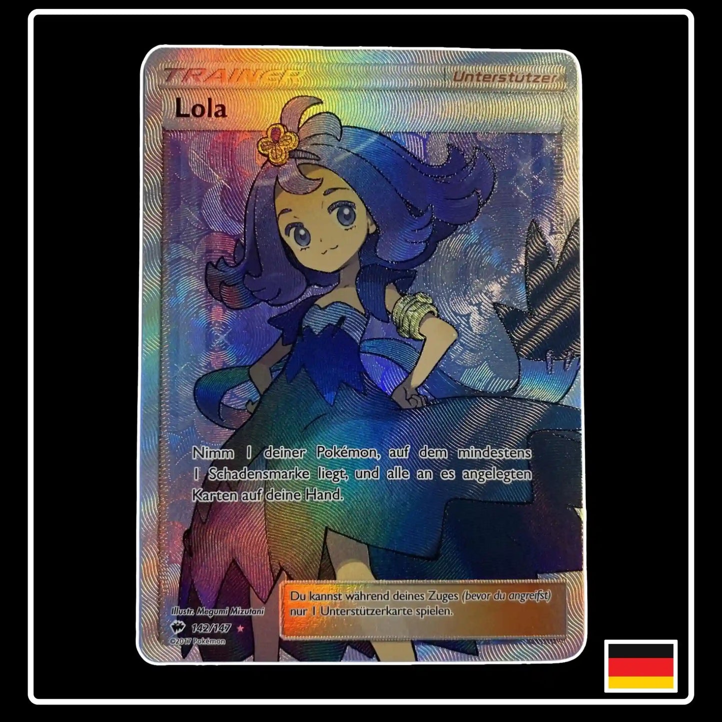 Lola Trainer Full Art 142/147 Pokemon Nacht in Flammen