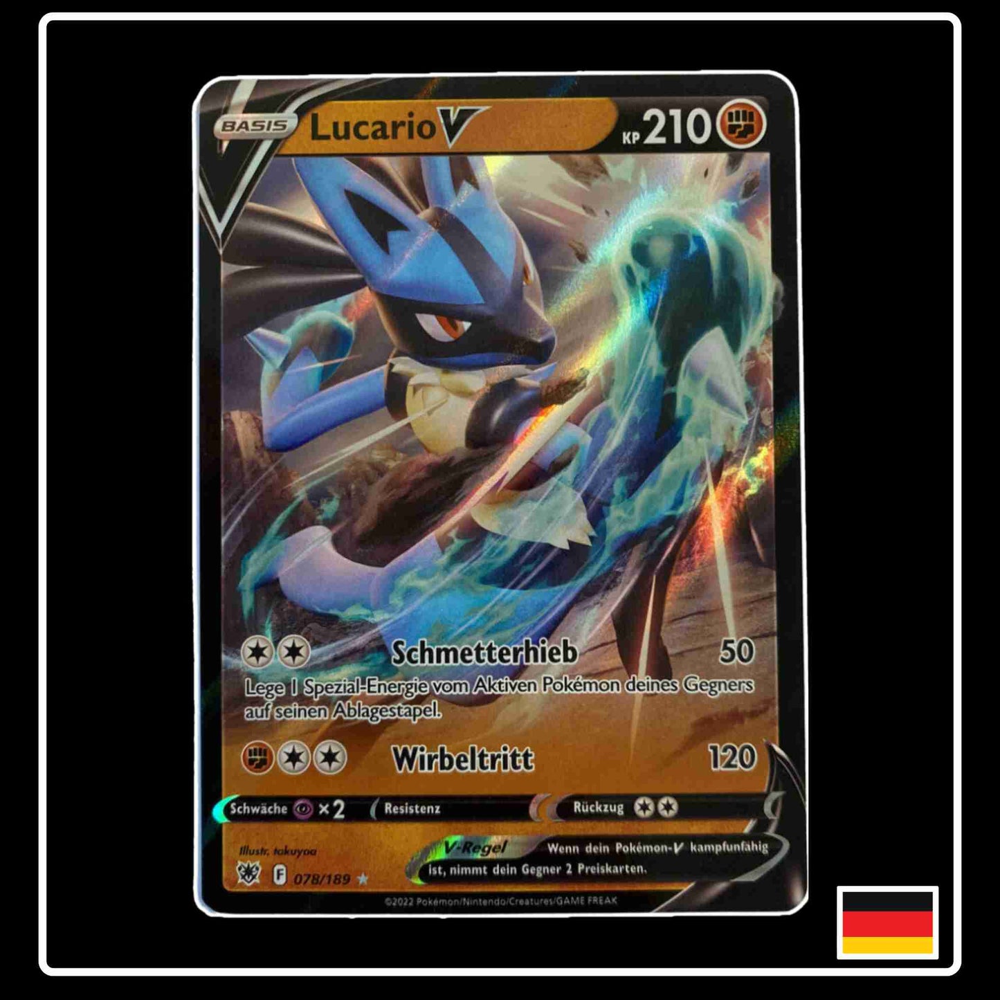 Lucario V 078/189 Pokemon Karte aus Astralglanz