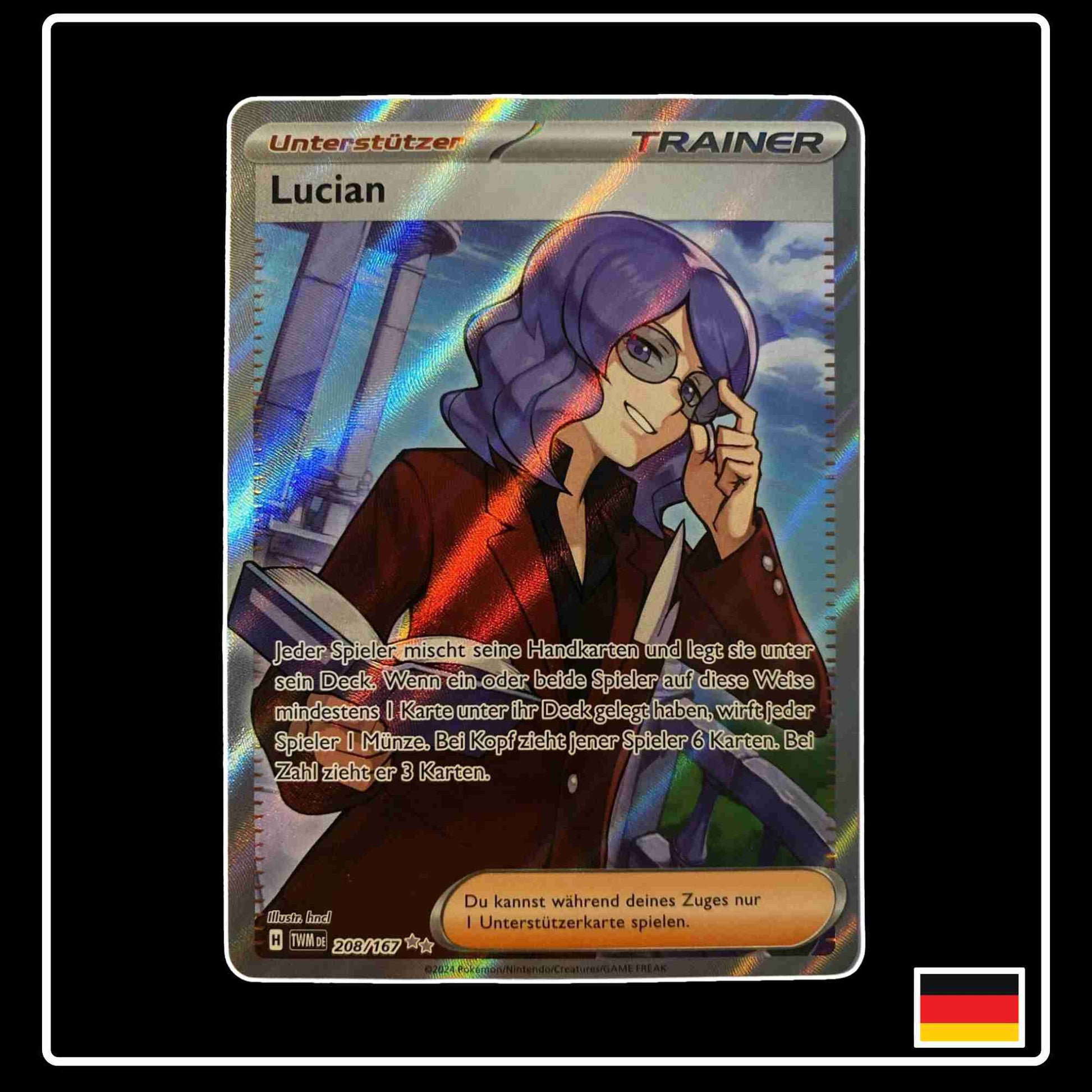 Lucian Full Art 208/167 aus dem Pokemon Set Maskerade im Zwielicht