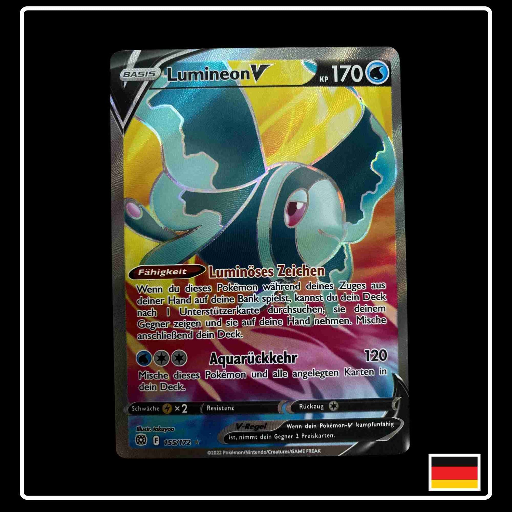 Lumineon V Full Art Pokemon Karte aus dem Set Strahlende Sterne