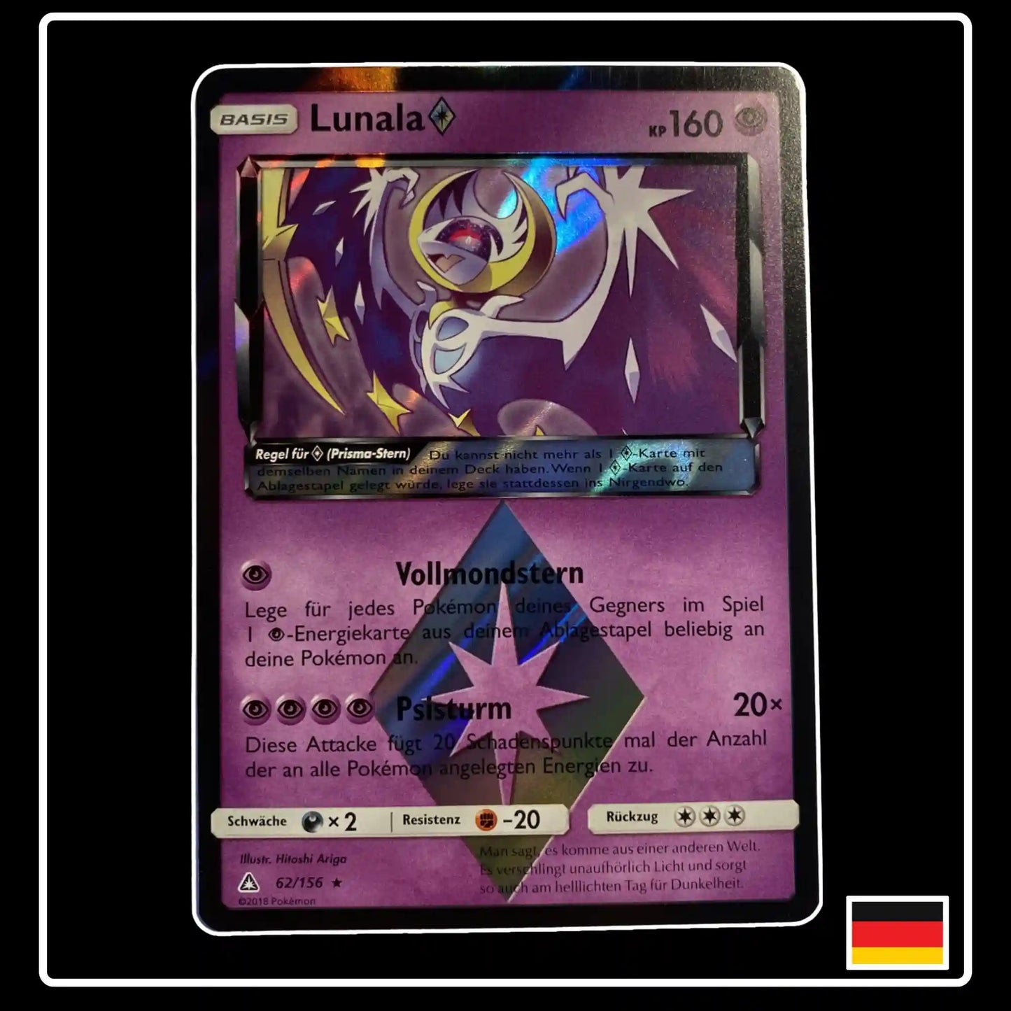 Lunala Prisma-Stern 62/156 Pokemon Ultra-Prisma