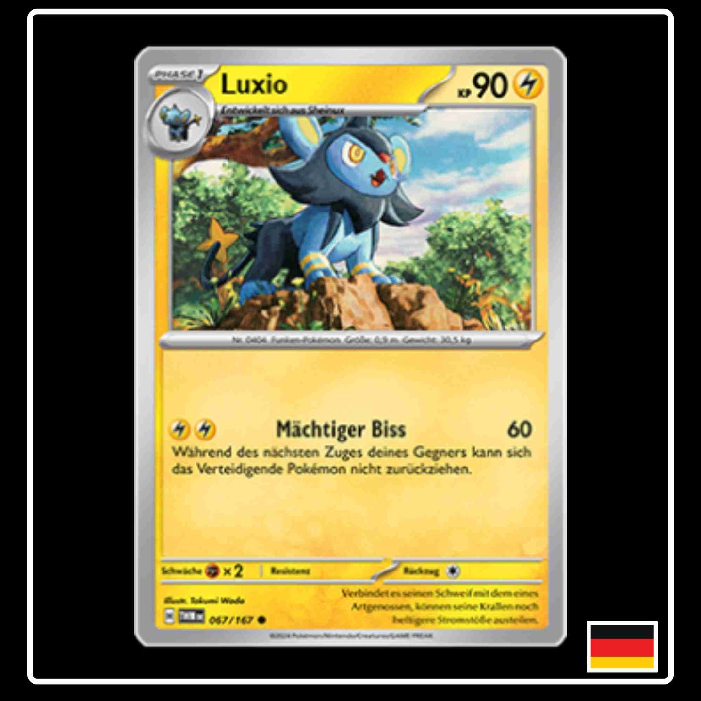 Luxio Pokemon Karte 067/167 aus dem Set Maskerade im Zwielicht