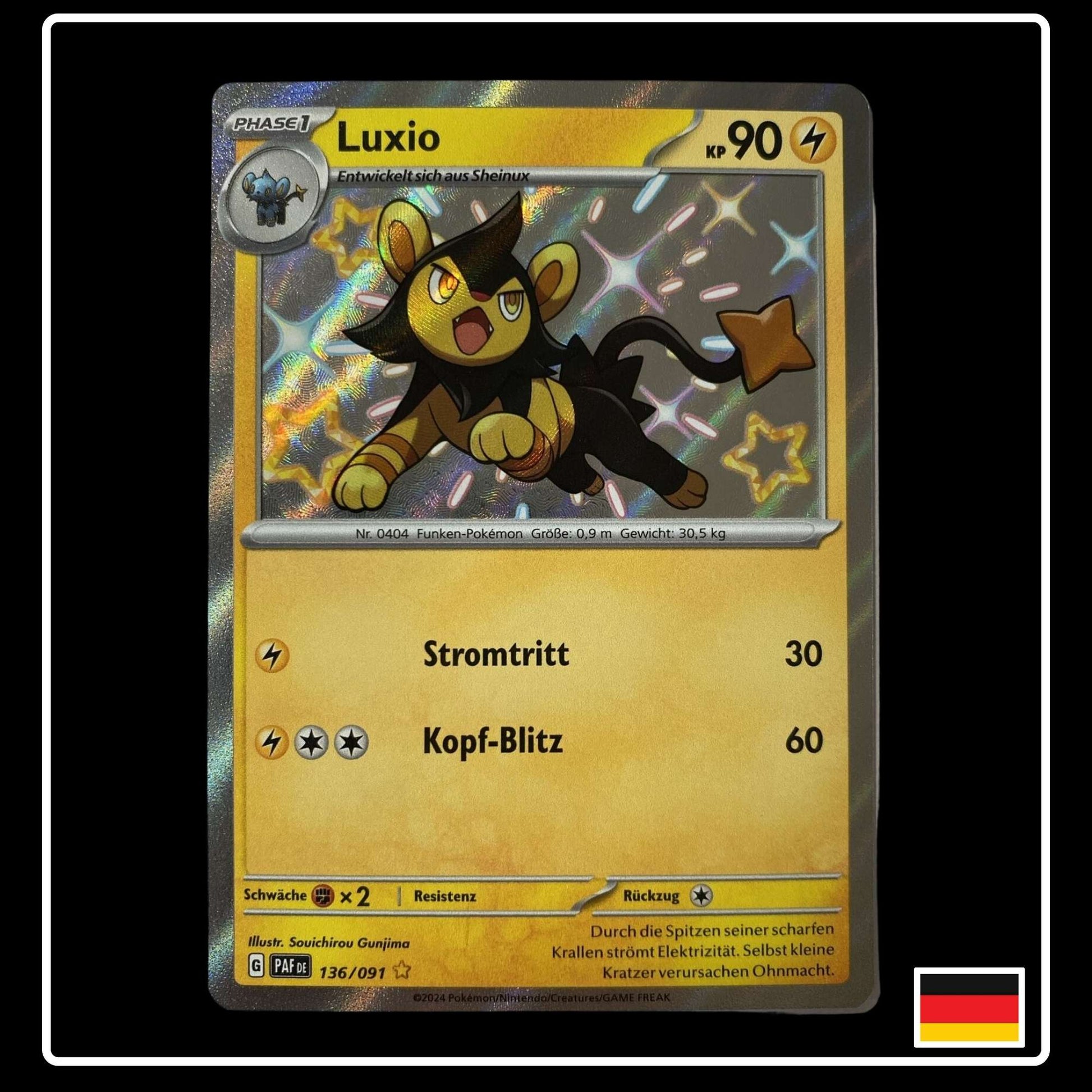 Shiny Luxio Pokemon aus Paldeas Schicksale 136/091