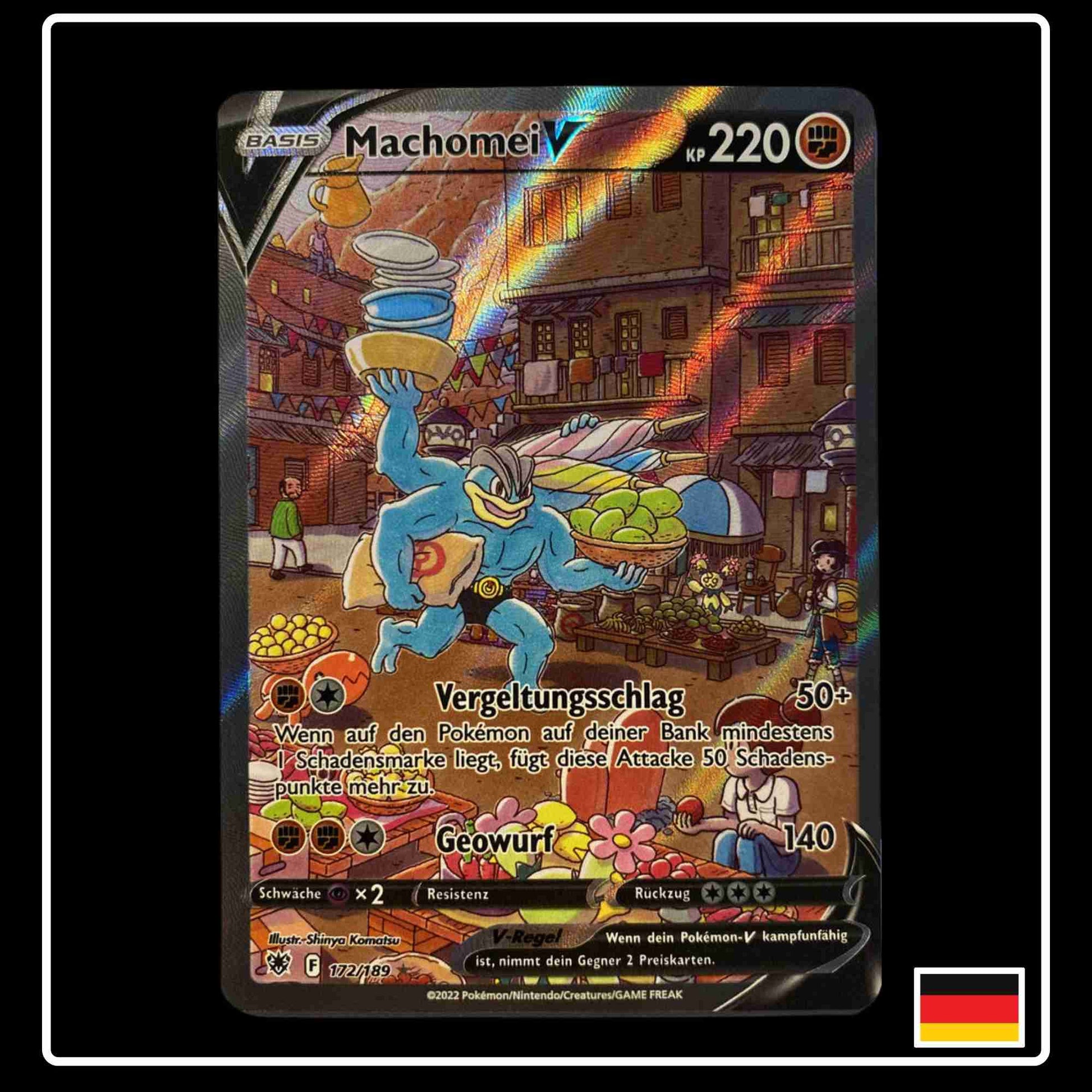 Machomei V Alternative Art Pokemon Karte 172/189 aus dem Schwert & Schild Set Astralglanz