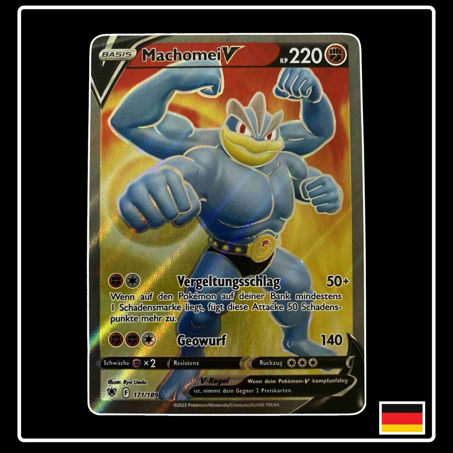 Machomei V Full Art 171/189 Pokemon Karte aus Schwert & Schild - Astralglanz