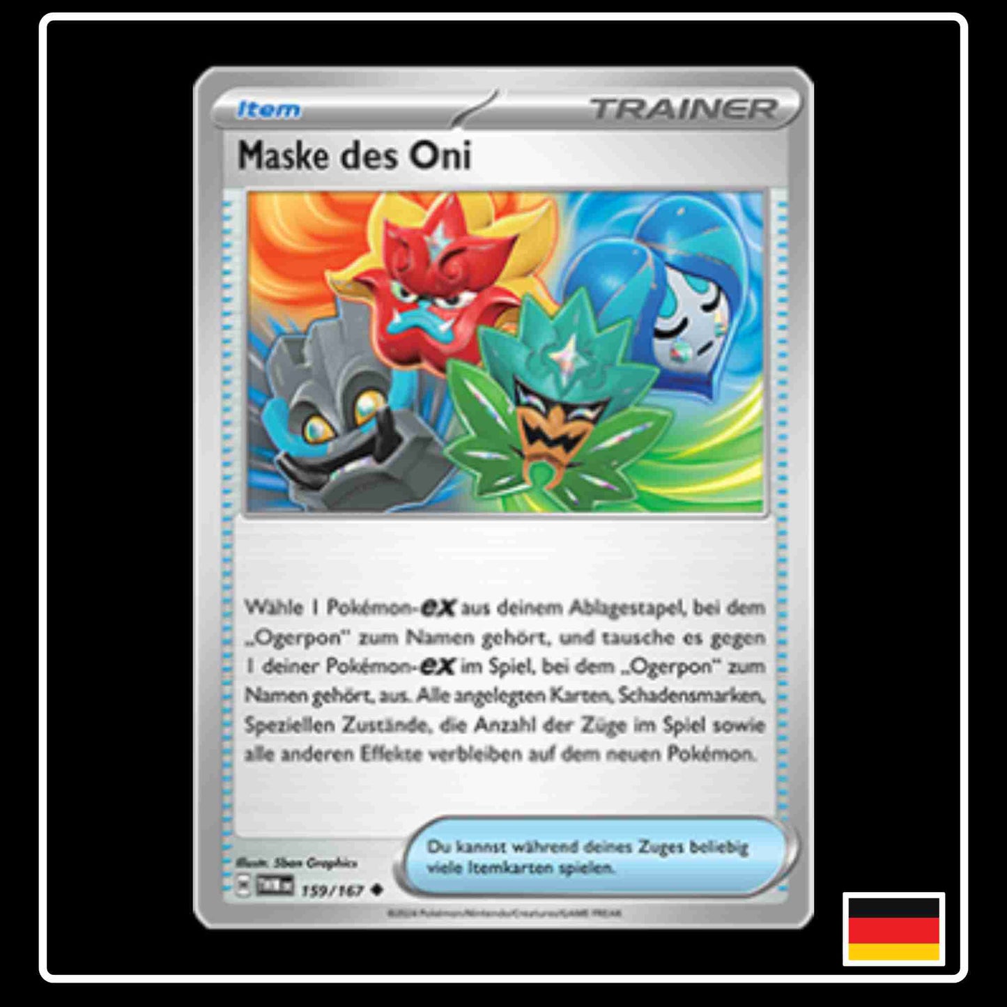 Maske des Oni Pokemon Karte 159/167 aus dem Set Maskerade im Zwielicht