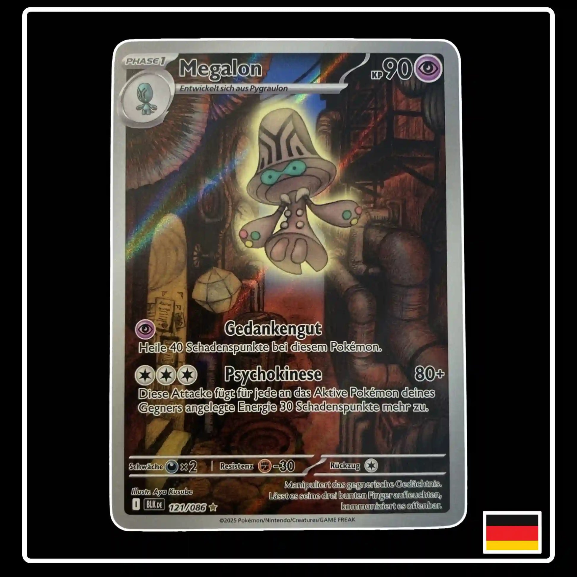 Megalon Illustration Rare 121/086 Pokemon Schwarze Blitze