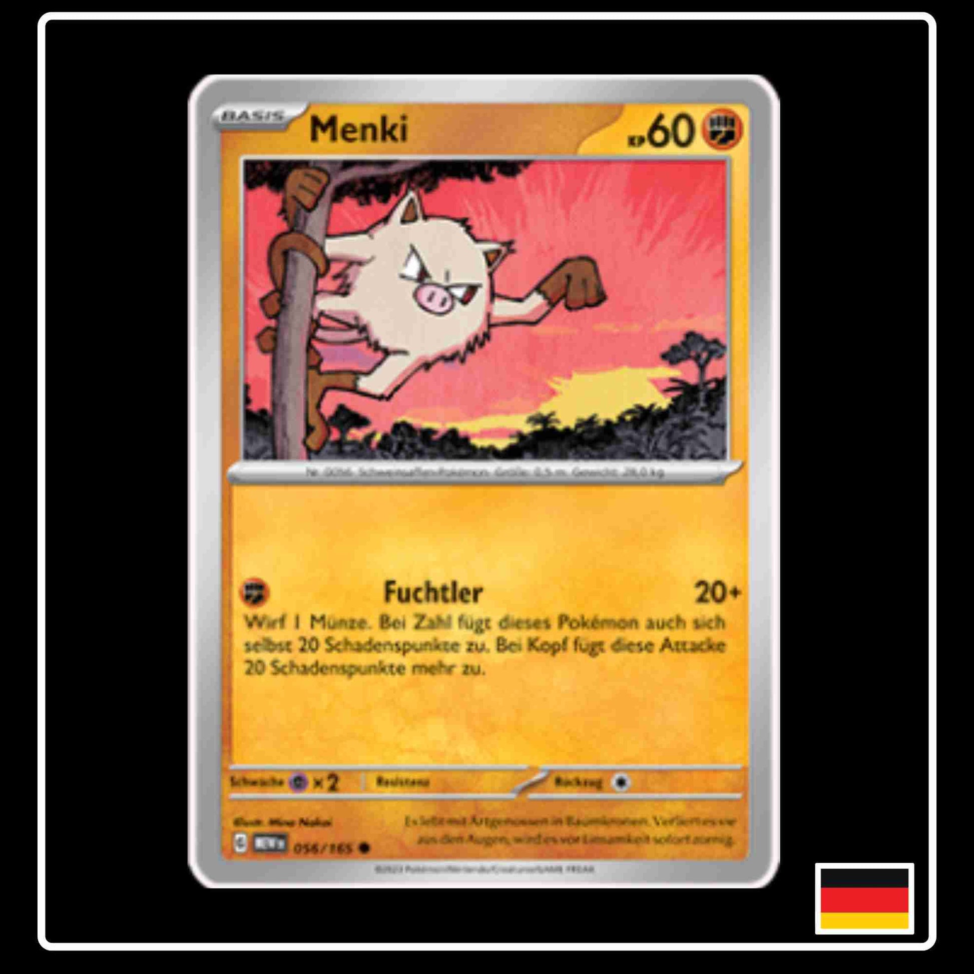 Menki 056/165 aus dem Pokemon Set Karmesin & Purpur 151 