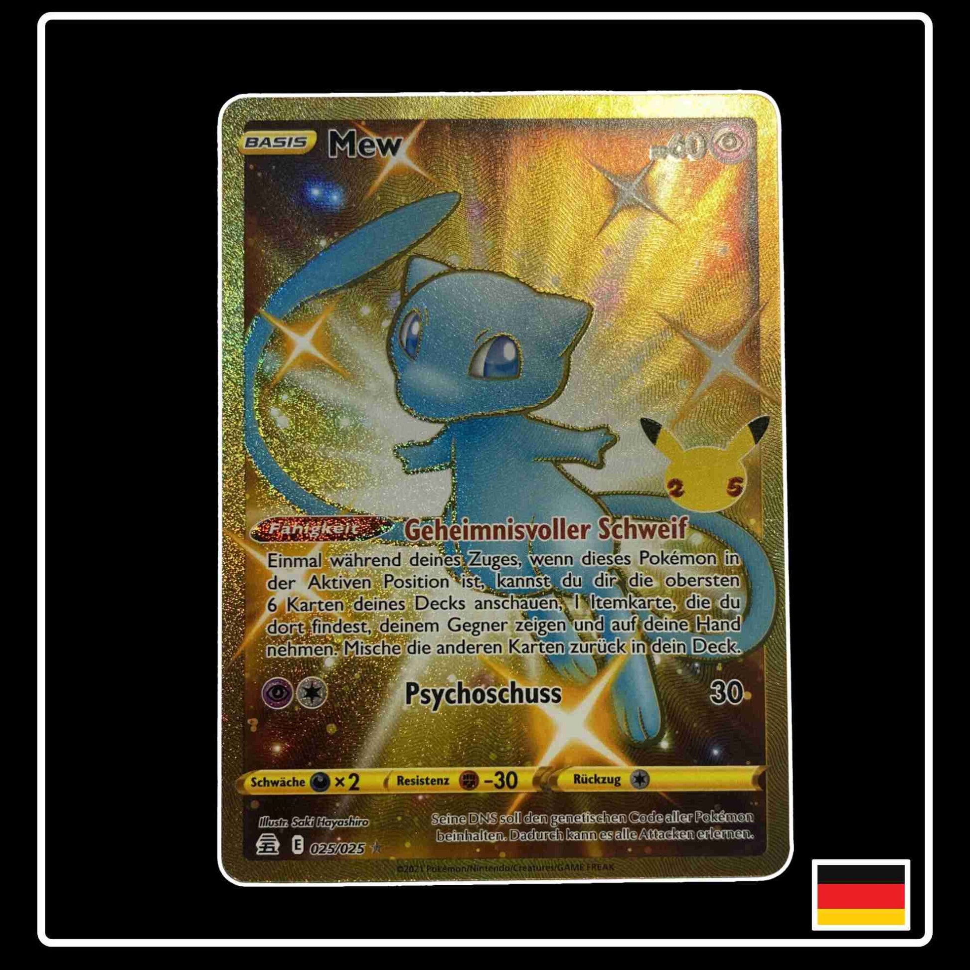 Mew Shiny GOLD 025/025 Celebrations PokeDirris Mew Shiny GOLD 025/025 Celebrations PokeDirris