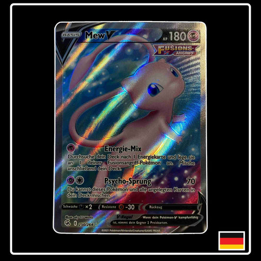 Mew V Full Art Pokemon Karte aus dem Set Fusionsangriff