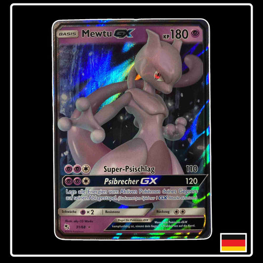 Mewtu GX Pokemon Karte 31/68 Verborgenes Schicksal