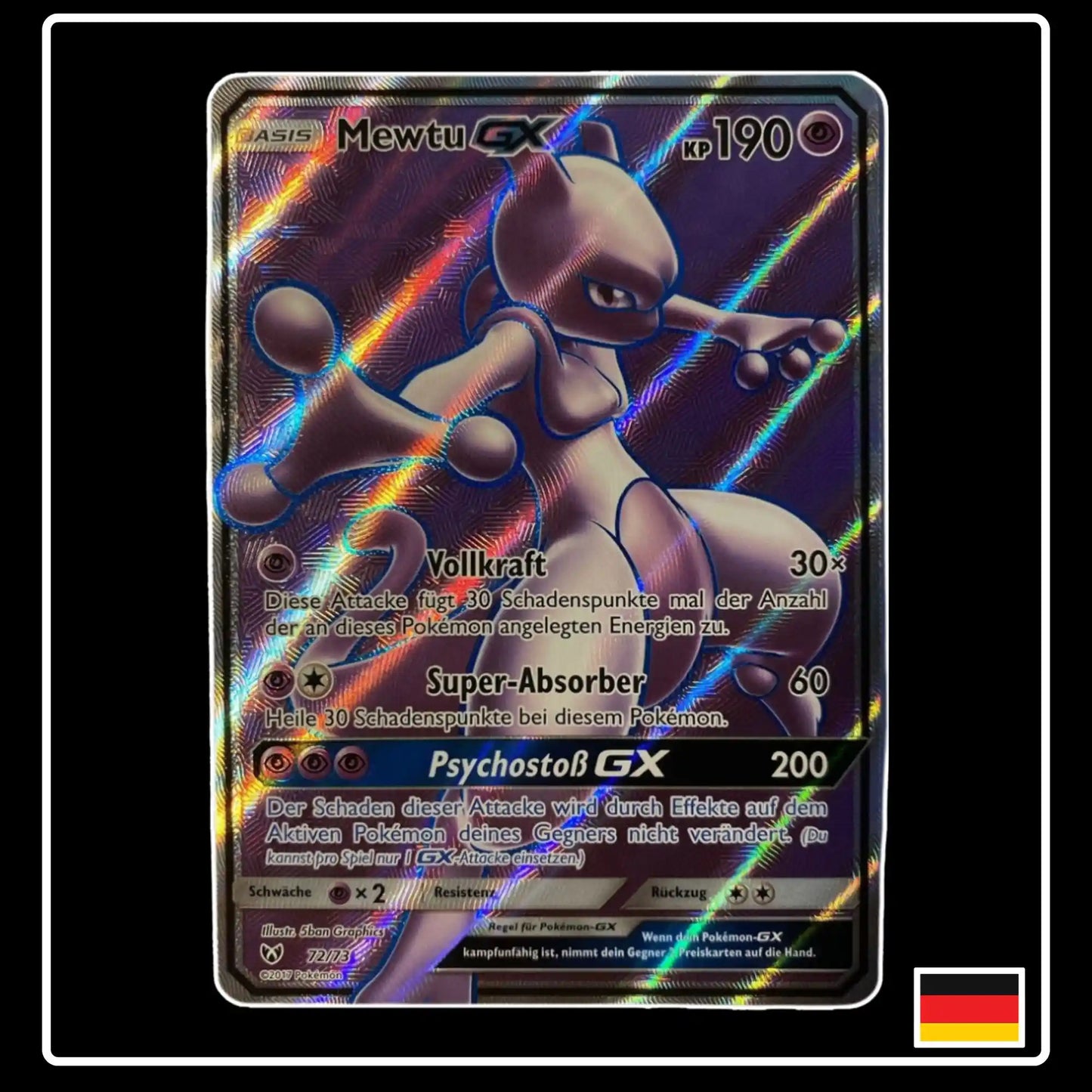 Mewtu GX Full Art 72/73 Pokemon Schimmernde Legenden