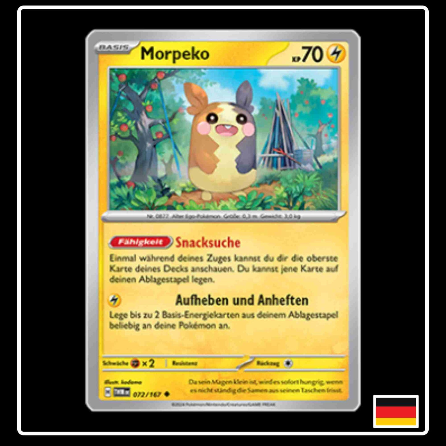 Morpeko Pokemon Karte 072/167 aus dem Set Maskerade im Zwielicht