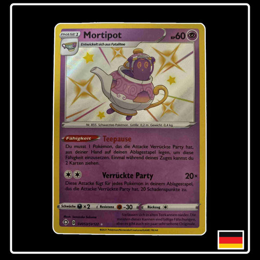 Pokemon Karte Mortipot Shiny SV053/SV122 aus dem Schwert & Schild Set Glänzendes Schicks