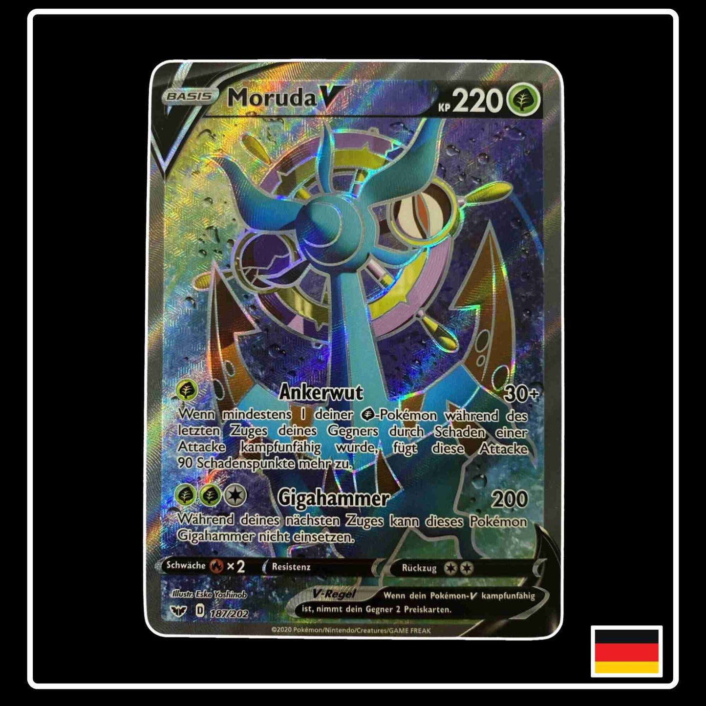 Moruda V Full Art 187/202 aus Pokemon Schwert & Schild Set 