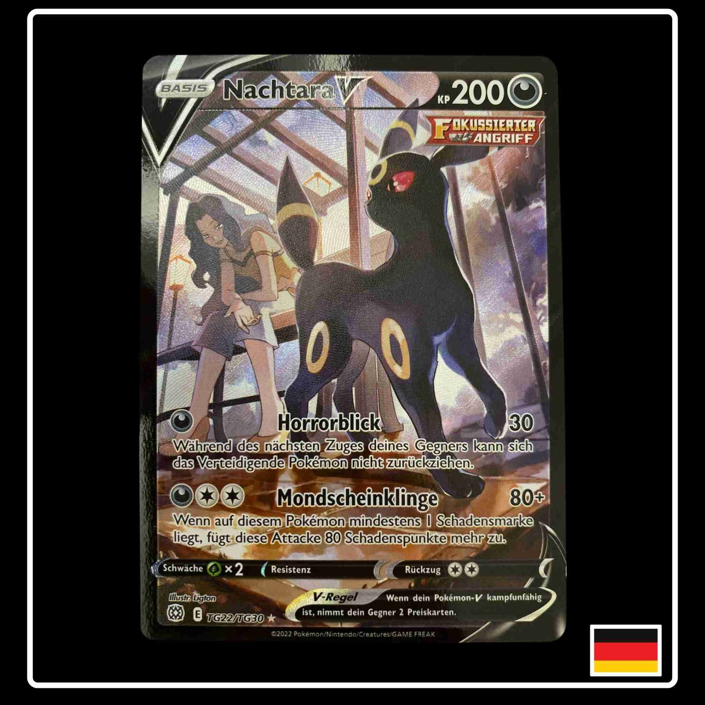 Nachtara V CHR Pokemon Karte TG22/TG30 aus dem Set Strahlende Sterne