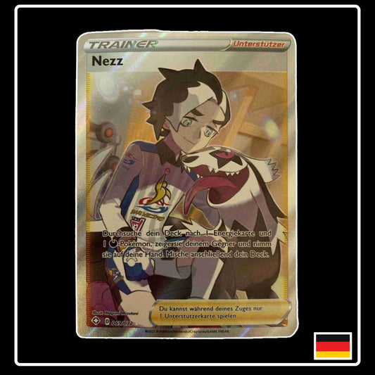 Pokemon Karte Nezz Full Art 069/072 aus dem Schwert & Schild Set Glänzendes Schicksal