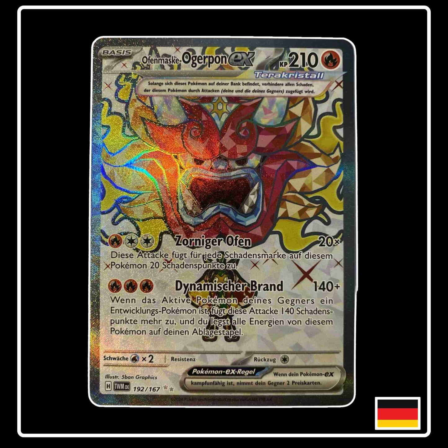 Ofenmaske-Ogerpon ex Full Art 192/167 aus dem Pokemon Set Maskeraden im Zwielicht