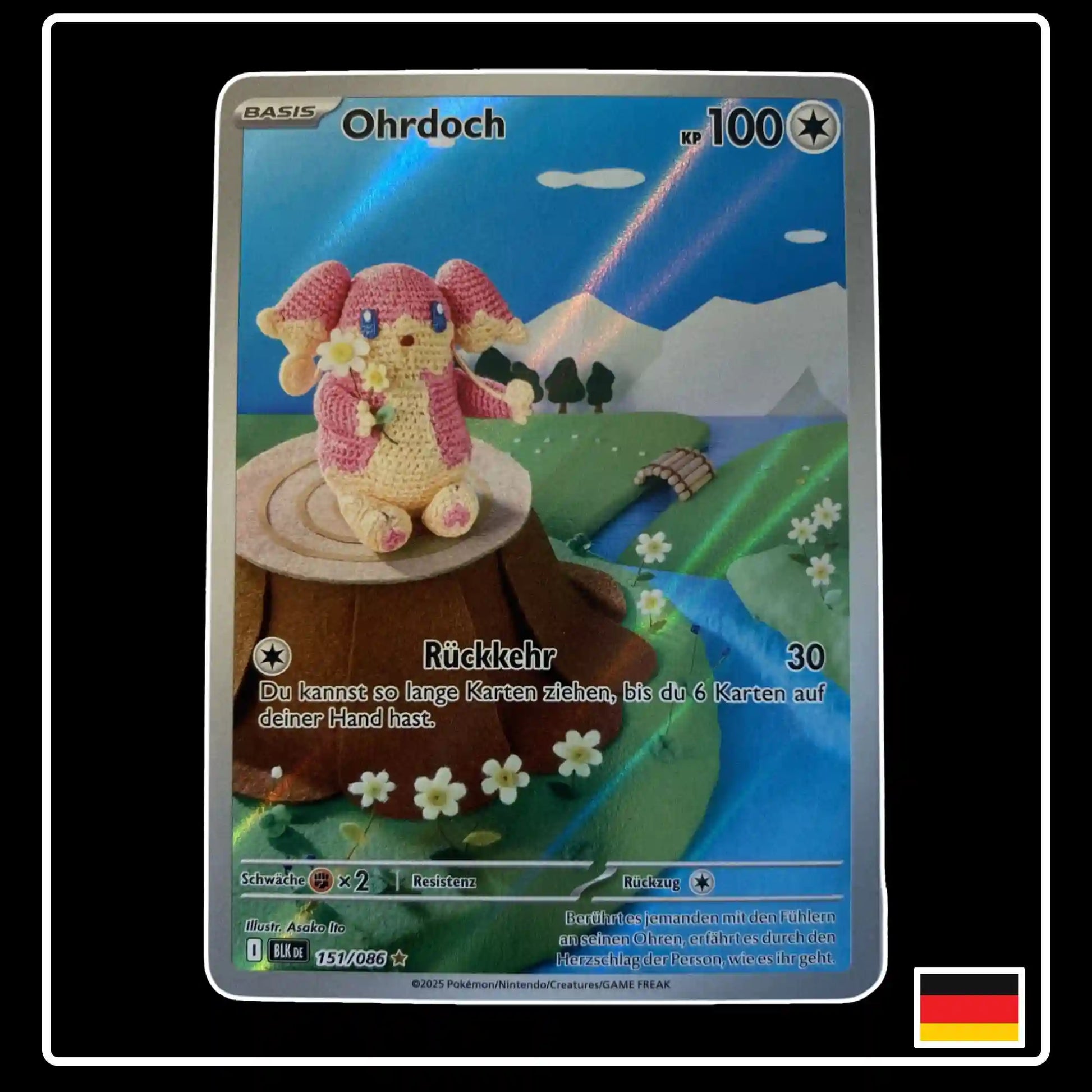 Ohrdoch Illustration Rare 151/086 Pokemon Schwarze Blitze