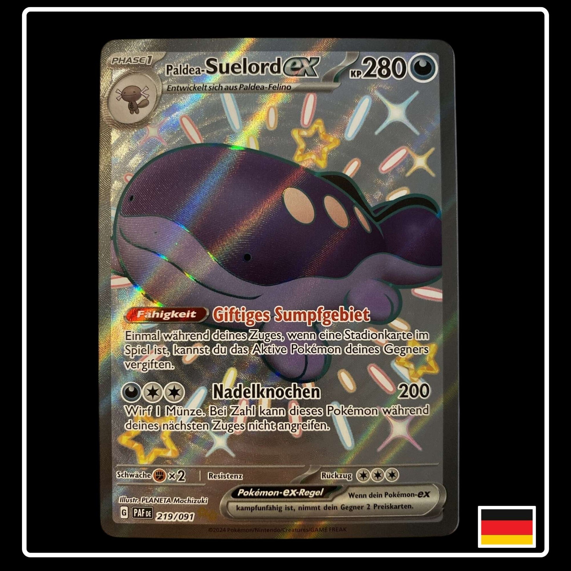 Shiny Paldea-Suelord ex Pokemon Karte aus dem Set Paldeas Schicksale