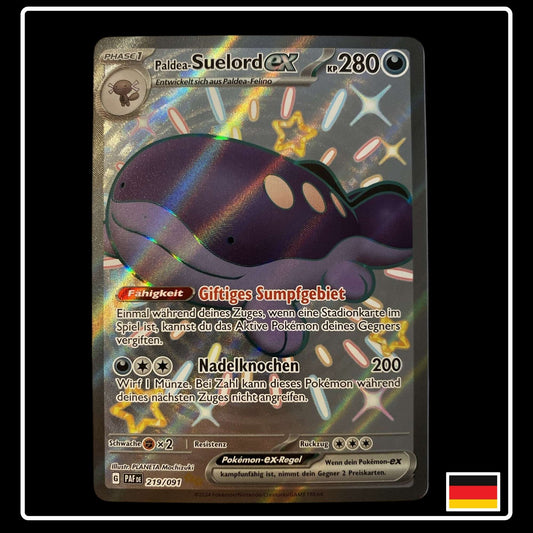 Shiny Paldea-Suelord ex Pokemon Karte aus dem Set Paldeas Schicksale