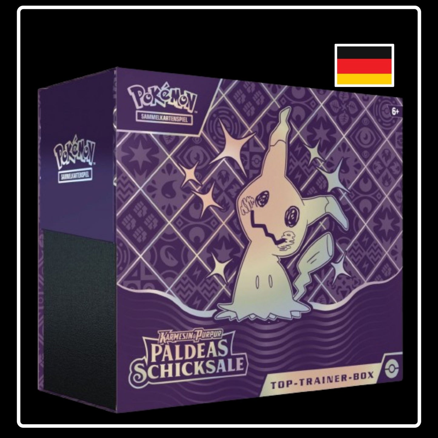 Top Trainer Box 'Paldeas Schicksale' auf Deutsch für Pokemon Sammler – Karmesin & Purpur Edition. Exklusive Karten und spannende Inhalte für Top-Trainer. Tauchen Sie ein in die Welt von Paldeas Schicksale mit dieser hochwertigen Pokemon Sammlerbox