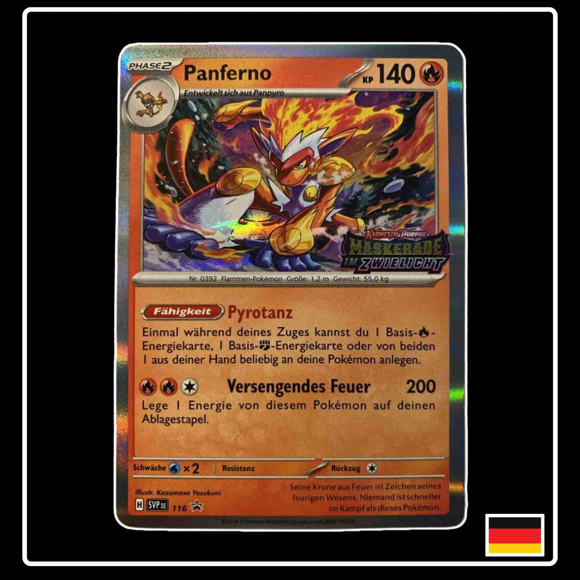 Panfermo Promo SVP DE 116 Pokemon Karte aus dem Karmesin & Purpur Set Maskerade im Zwielicht