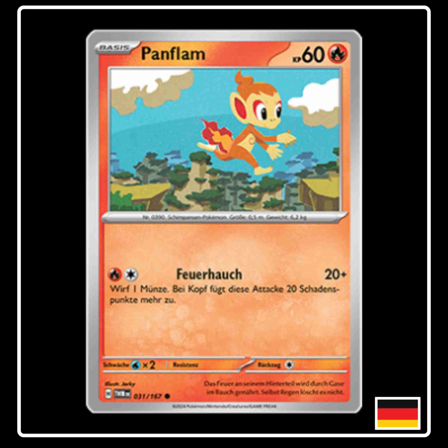 Panflam Pokemon Karte 031/167 aus dem Set Maskerade im Zwielicht