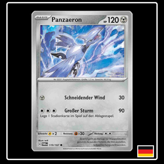 Panzaeron Pokemon Karte 119/167 aus dem Set Maskerade im Zwielicht