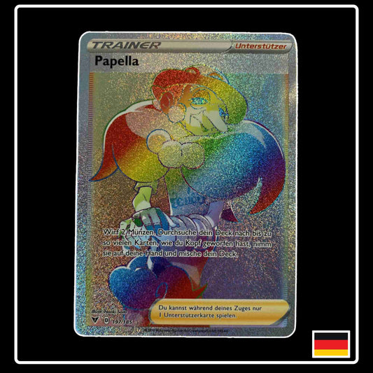 Pokemon Karte Papella Rainbow 197/185 aus dem Schwert & Schild Set Farbenschock