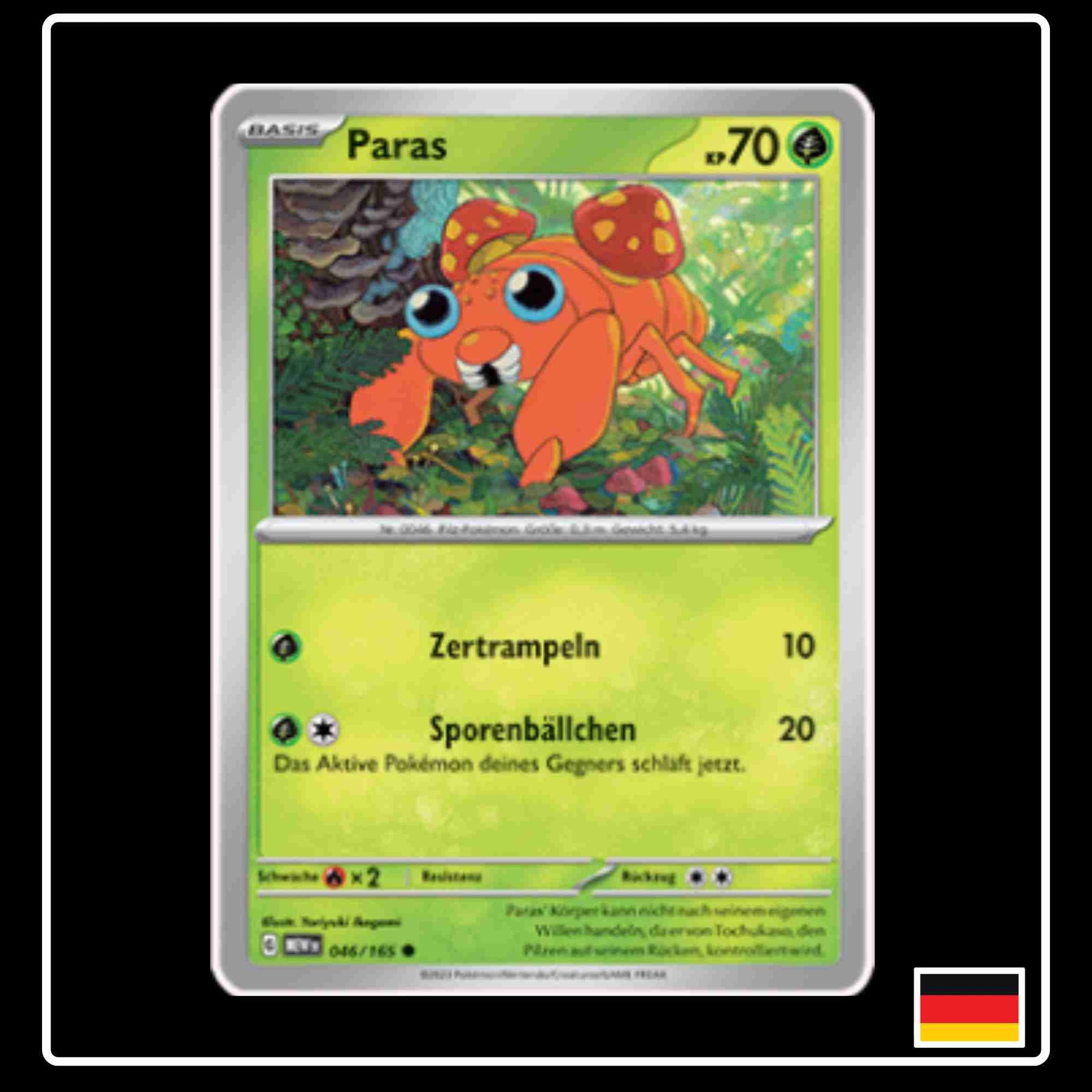 Paras 046/165 aus dem Pokemon Set Karmesin & Purpur 151 