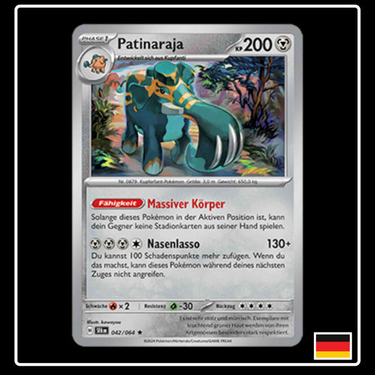 Patinaraja 042/064 Pokemon Karte aus Karmesin und Purpur Nebel der Sagen