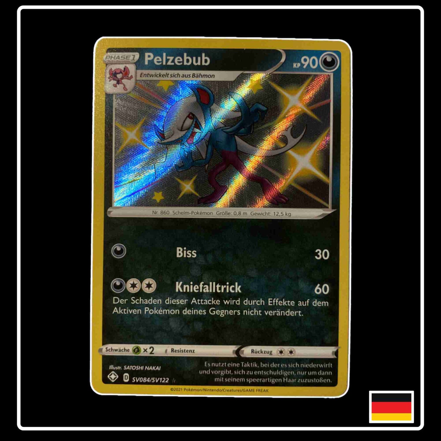 Pokemon Karte Pelzebub Shiny SV084/SV122 aus dem Schwert & Schild Set Glänzendes Schicksal