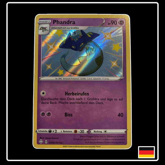 Pokemon Karte Phandra Shiny SV061/SV122 aus dem Schwert & Schild Set Glänzendes Schicksal