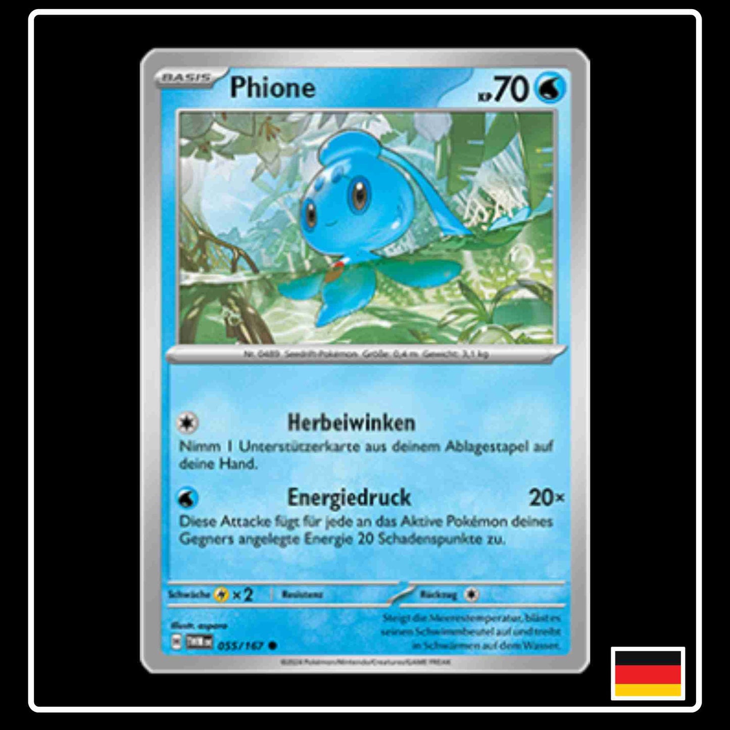 Phione Pokemon Karte 055/167 aus dem Set Maskerade im Zwielicht