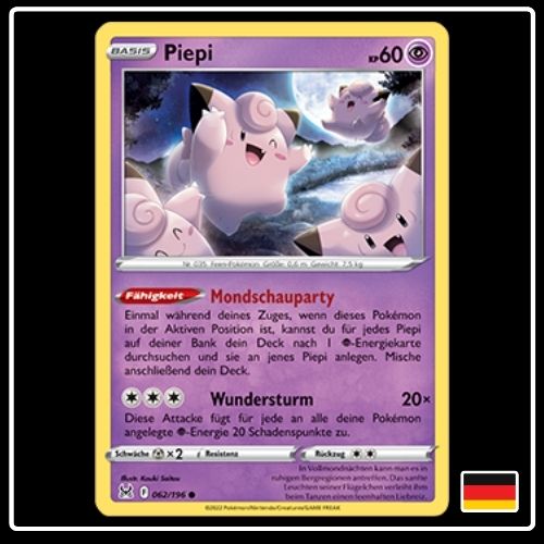 Piepi 062/196 Pokemon Verlorener Ursprung