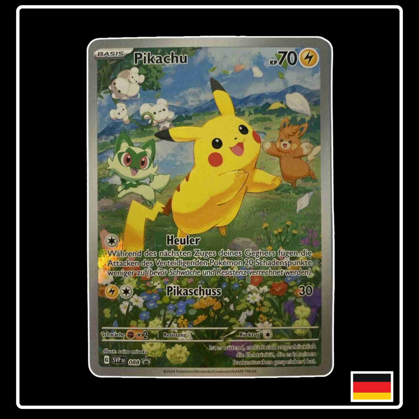 Pikachu Art Rare SVP DE 088 Pokemon Karte aus dem Karmesin & Purpur Set Maskerade im Zwielicht