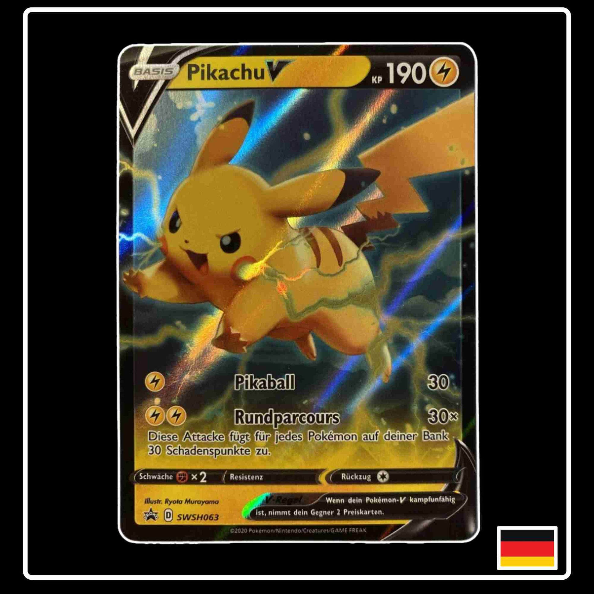 Pikachu V SWSH063 Pokemon Karte aus Schwert & Schild Promokarten