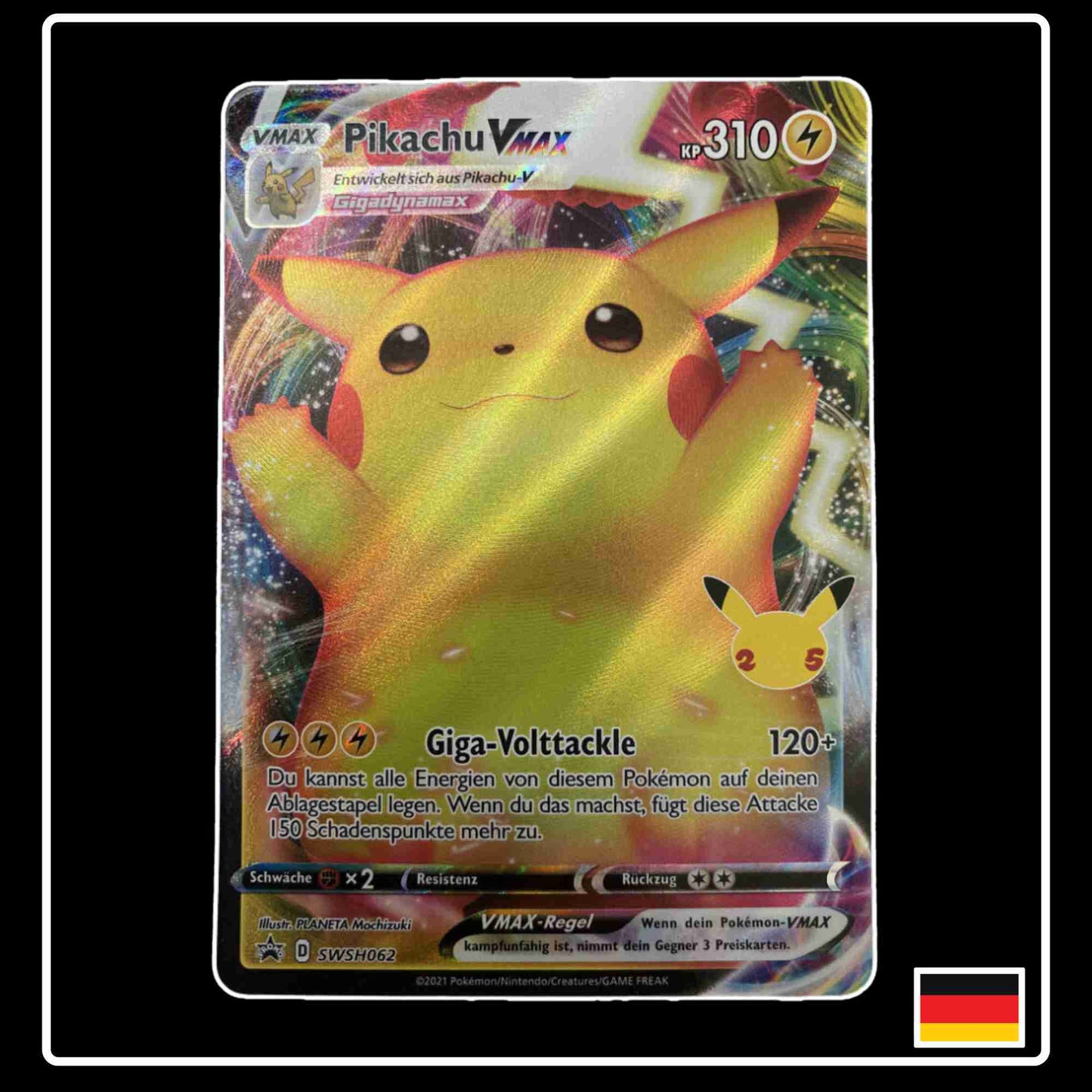 Pikachu VMAX SWSH062 Pokemon Karte aus Schwert & Schild Promokarten