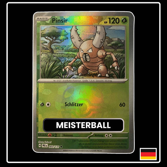 Pinsir Meisterball Pokémon Karte – Prismatische Entwicklungen, Deutsch, holografisch, selten
