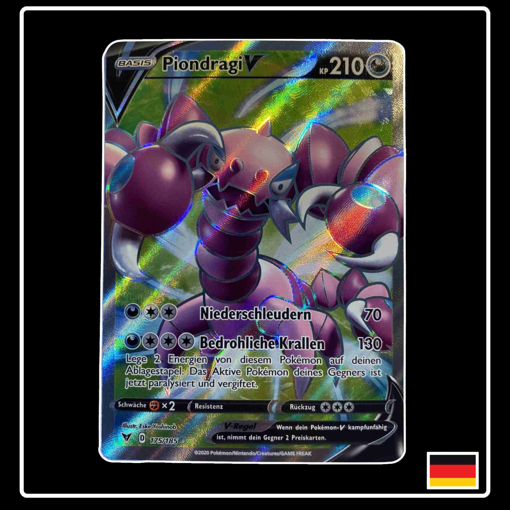 Pokemon Karte Piondragi V Full Art 175/185 aus dem Schwert & Schild Set Farbenschock