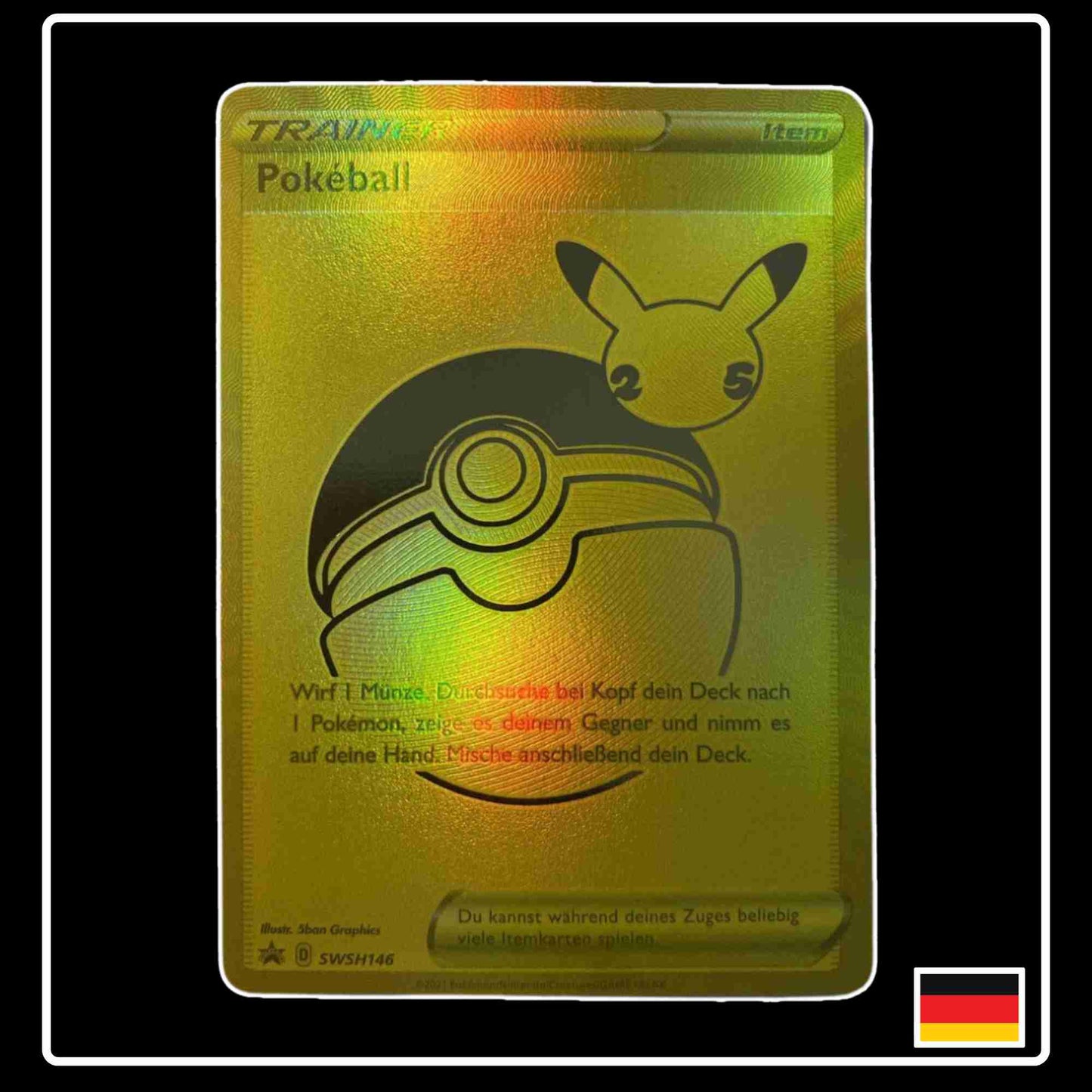 Pokéball GOLD SWSH146 Pokemon Karte aus Schwert & Schild Promokarten