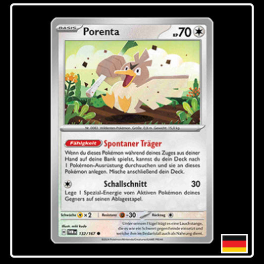 Porenta Pokemon Karte 132/167 aus dem Set Maskerade im Zwielicht