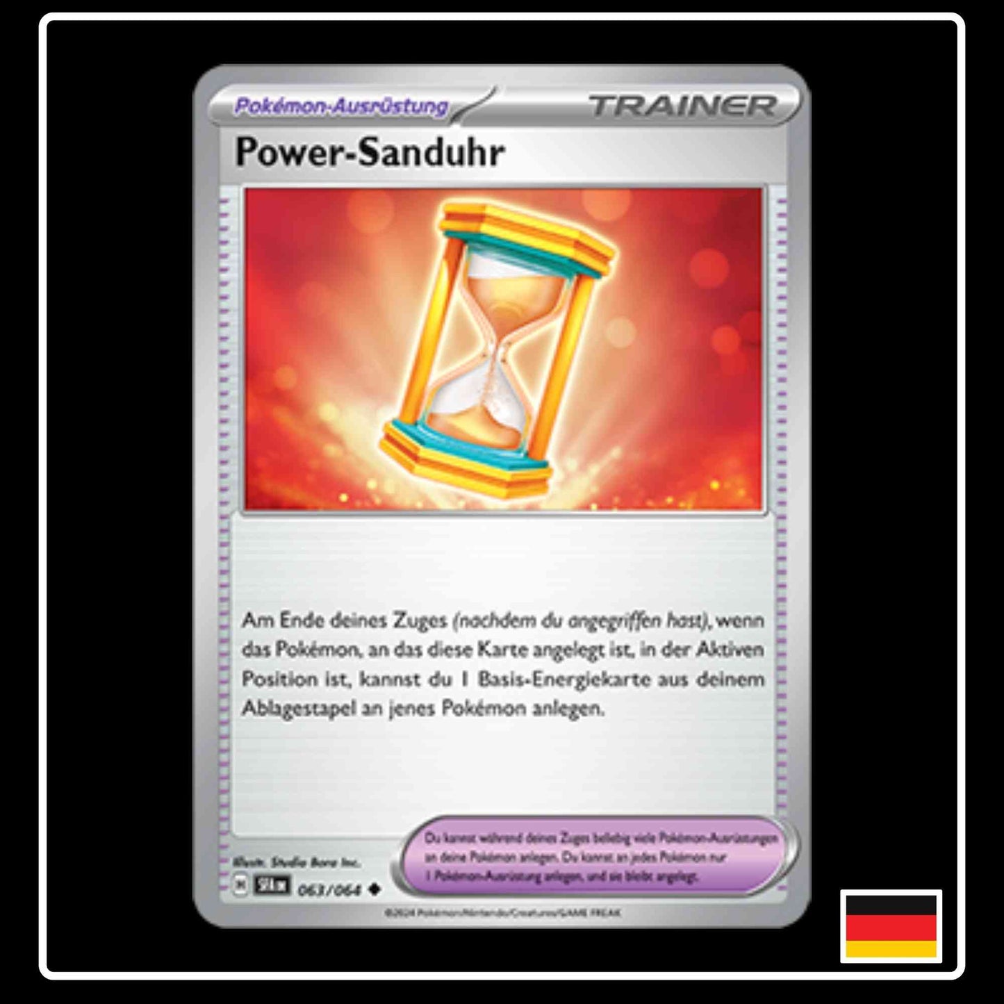 Power-Sanduhr 063/064 Pokemon Karte aus Karmesin und Purpur Nebel der Sagen