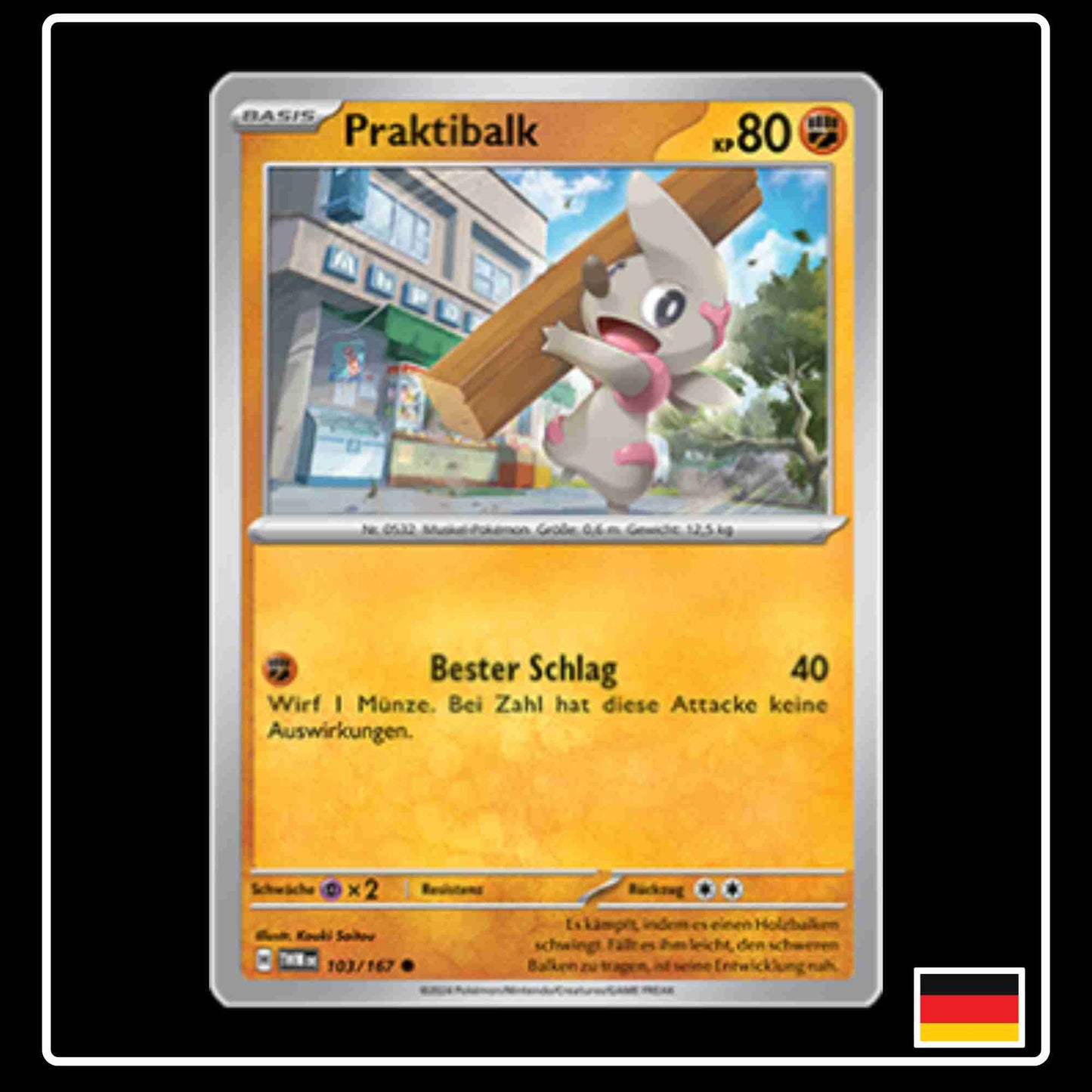 Praktibalk Pokemon Karte 103/167 aus dem Set Maskerade im Zwielicht